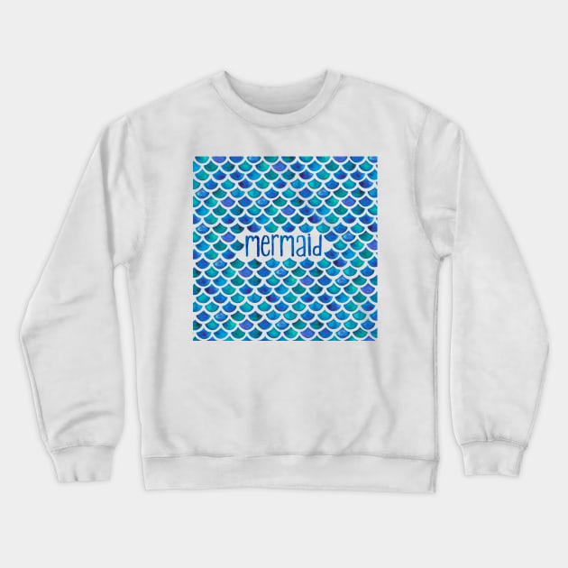 Blue Mermaid Scales Crewneck Sweatshirt by Elena_ONeill